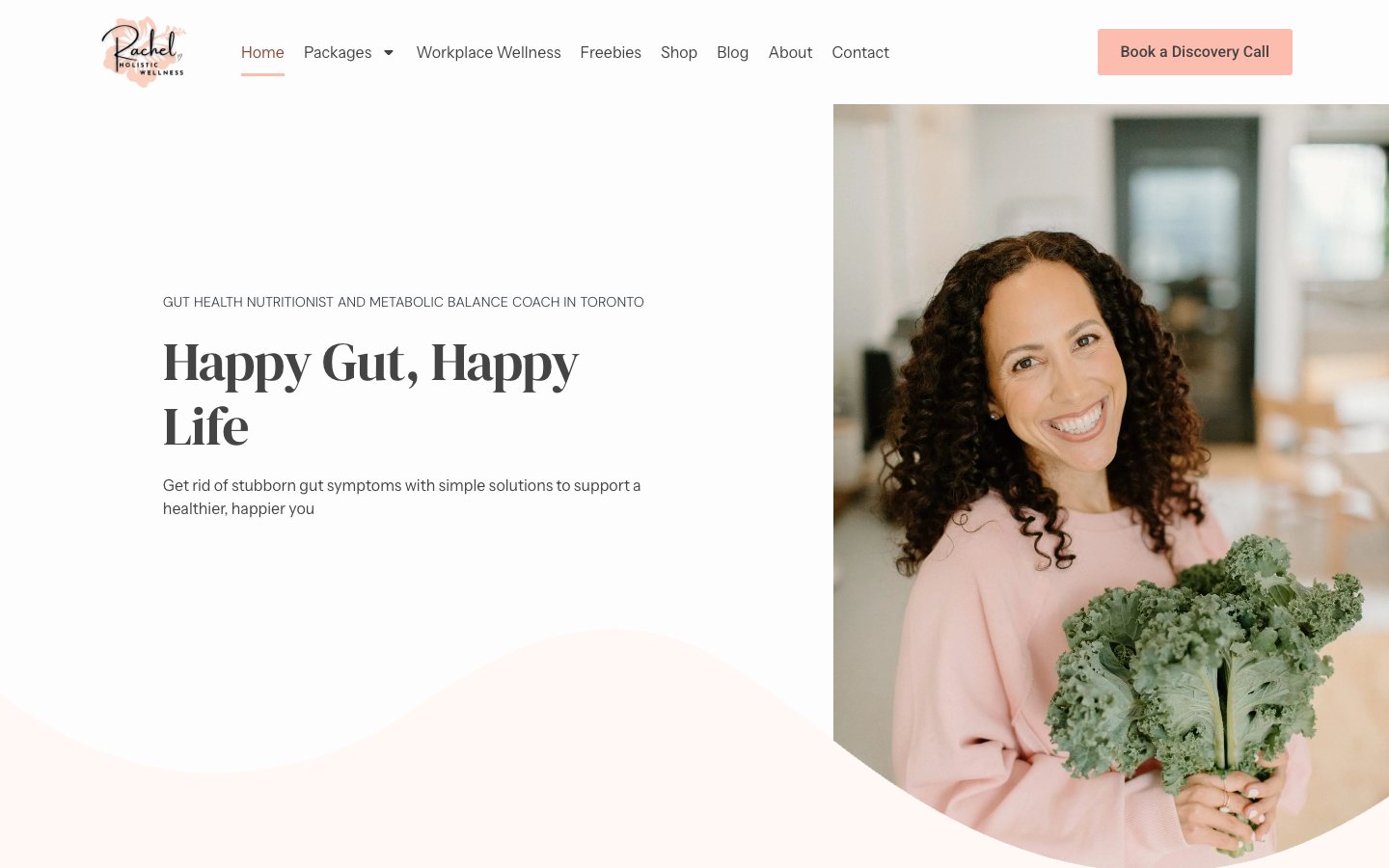 Rachel Holistic Wellness website home page